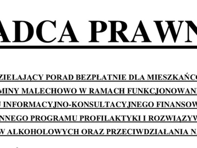 Informacja o przyjmowaniu przez radce prawnego