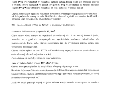 ogłoszenie o aukcji