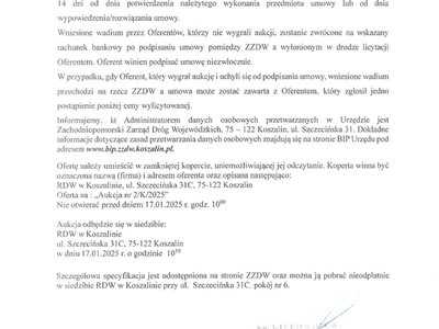 ogłoszenie o aukcji