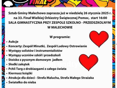 Program 33. Finału WOŚP w Malechowie