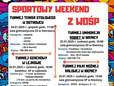 Sportowy weekend z WOŚP - plakat