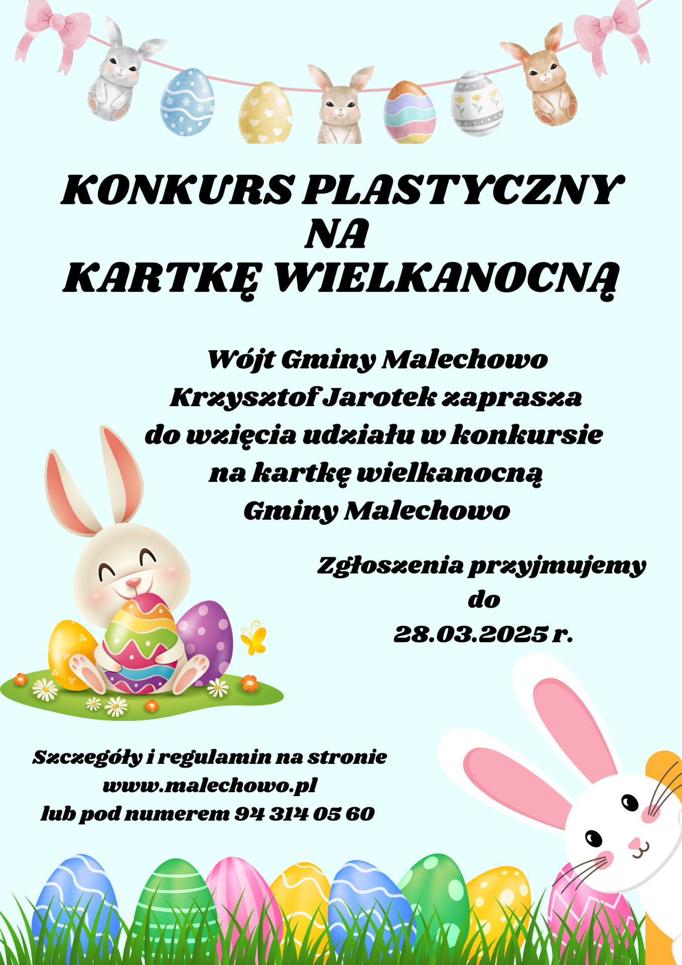 Plakat - Konkurs na kartkę wielkanocną 
