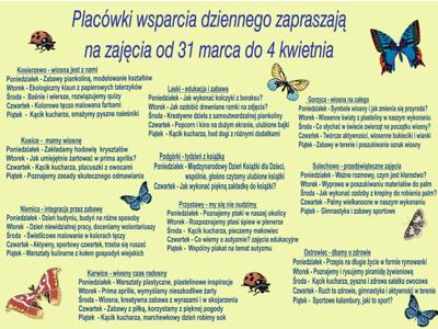 Harmonogram zajęć w PWD