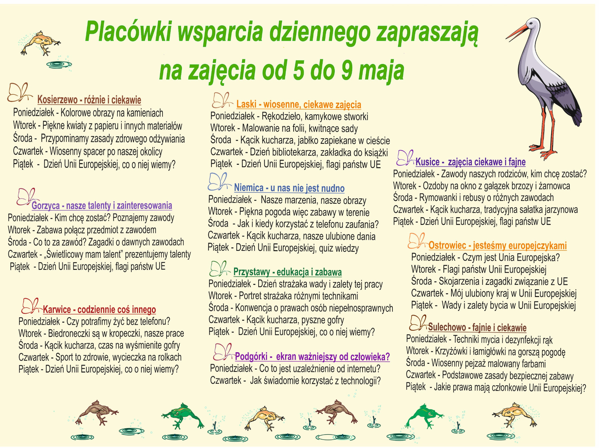 Harmonogram zajęć w PWD