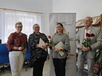 Pracownicy bibliotek z przedstawicielami Urzędu Gminy. 