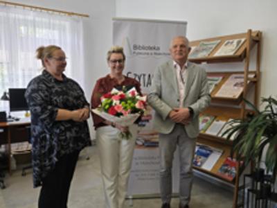 Pracownicy bibliotek z przedstawicielami Urzędu Gminy. 