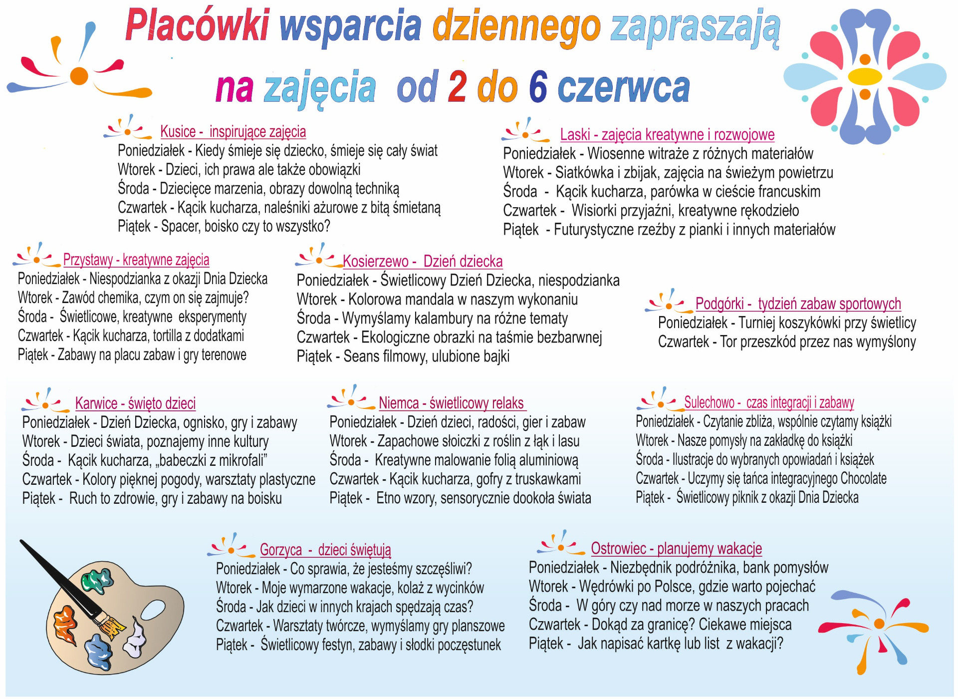Harmonogram zajeć w PWD