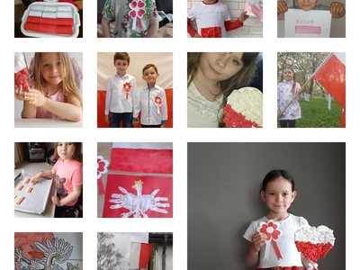 Zdjęcie obrazujące jak przedszkolaki z Malechowa świętowały Państwowe Święta Majowe