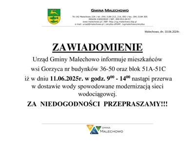 Zawiadomienie - woda