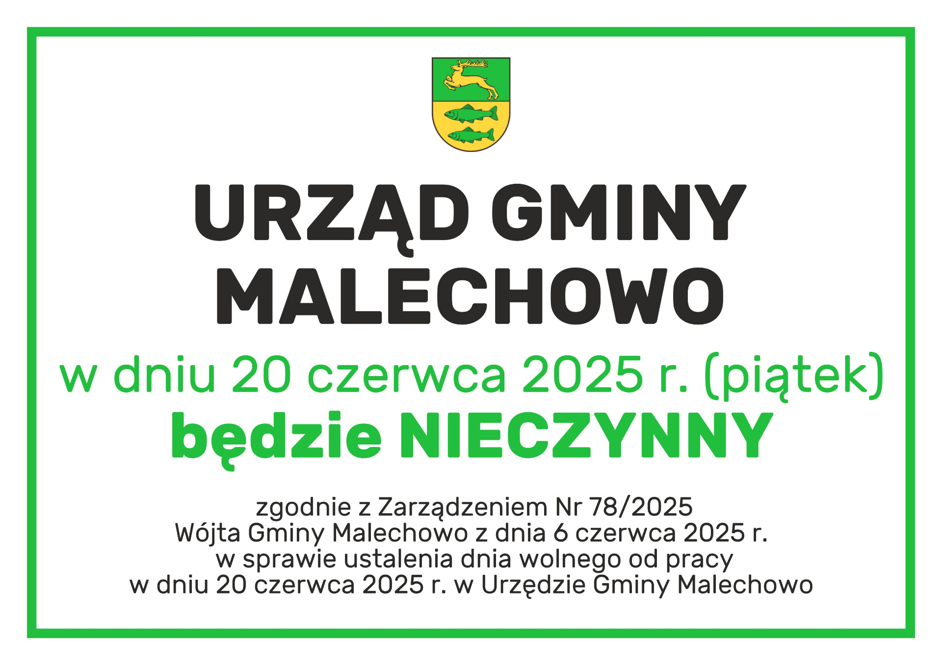 Informacja że urząd nieczynny