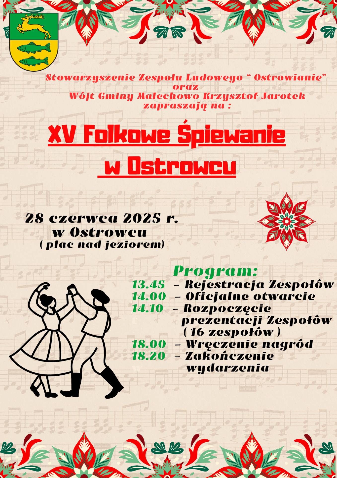 Plakat Folkowego Śpiewania w Ostrowcu