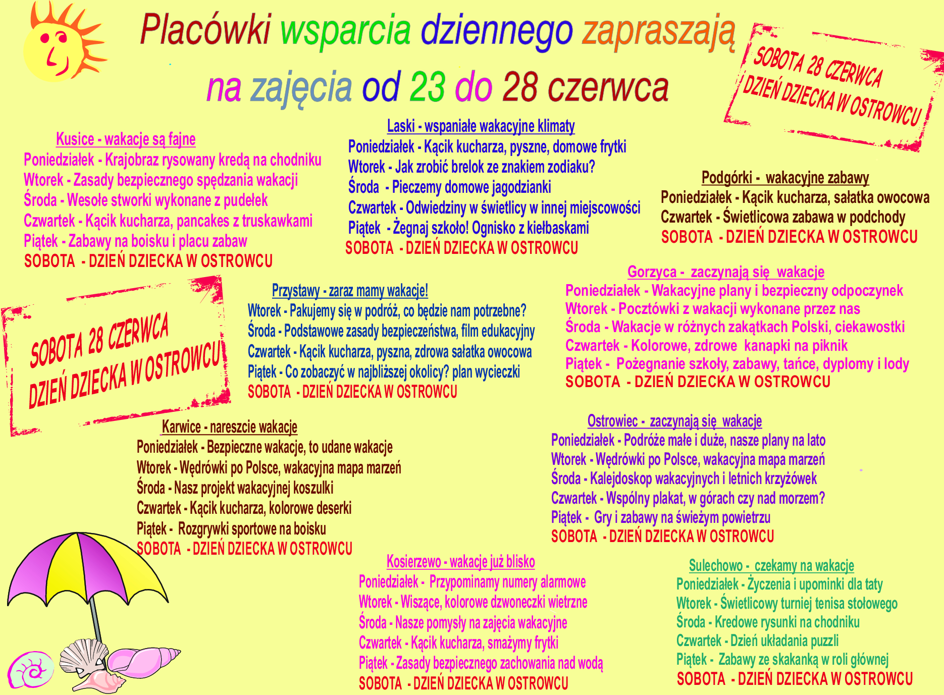 Harmonogram zajeć w PWD