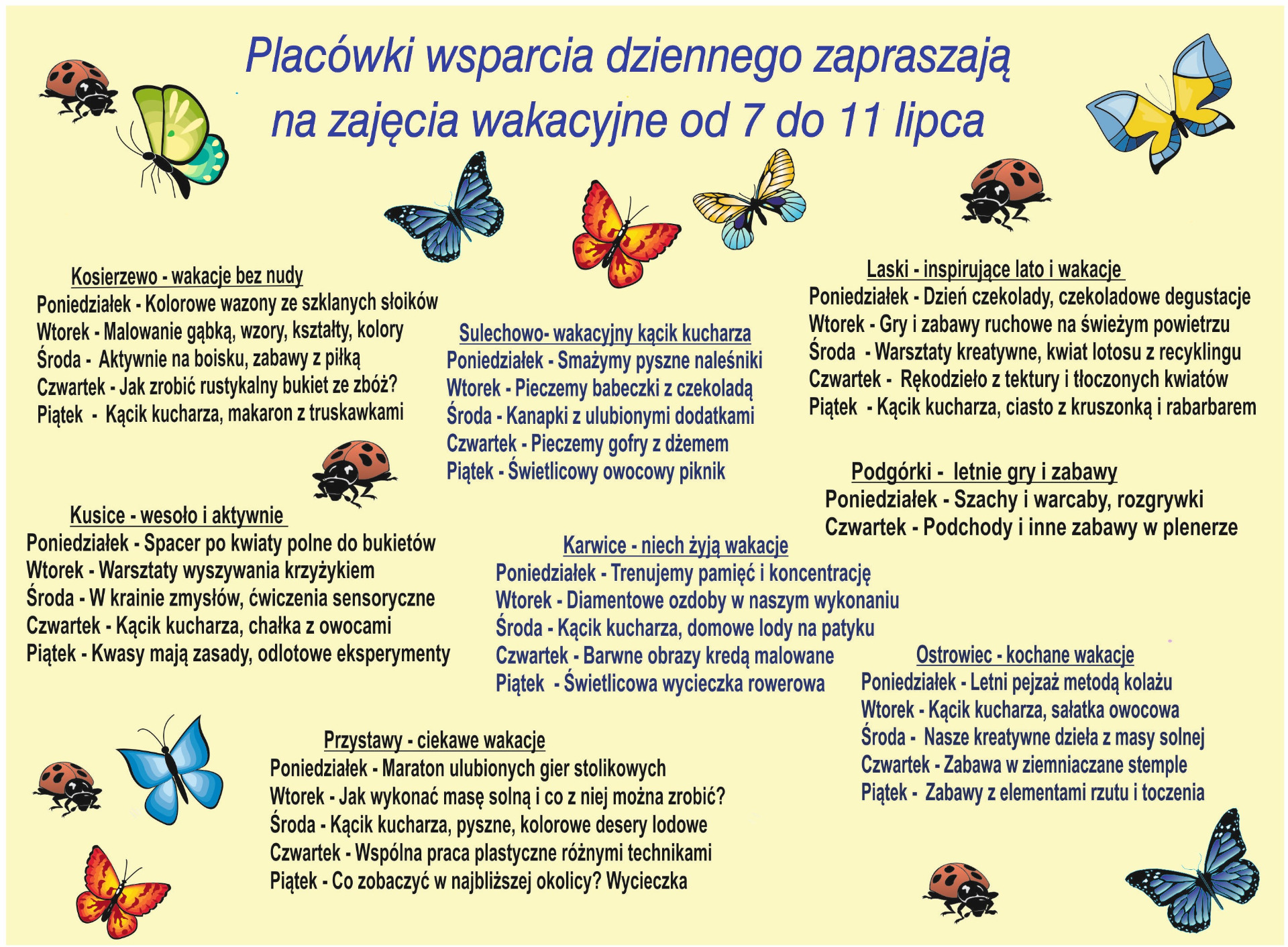 Harmonogram zajeć w PWD