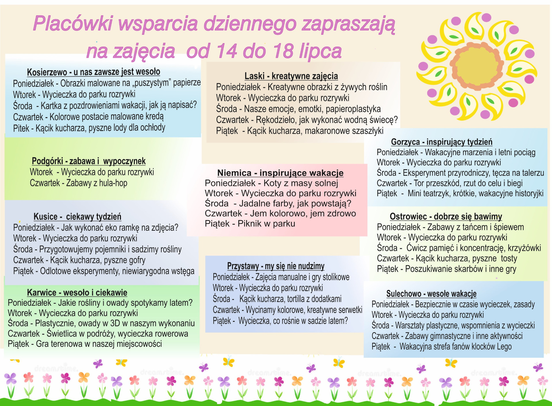 Harmonogram zajeć w PWD