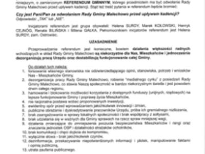 Informacja o zamierzonym referendum