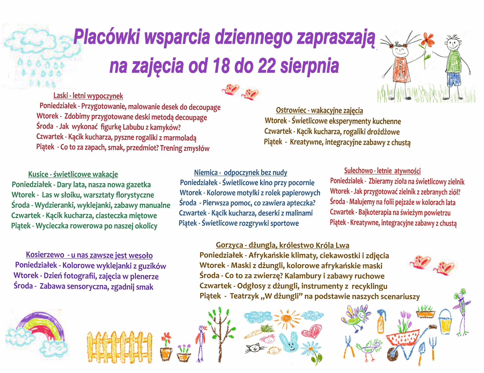 Harmonogram zajec w PWD