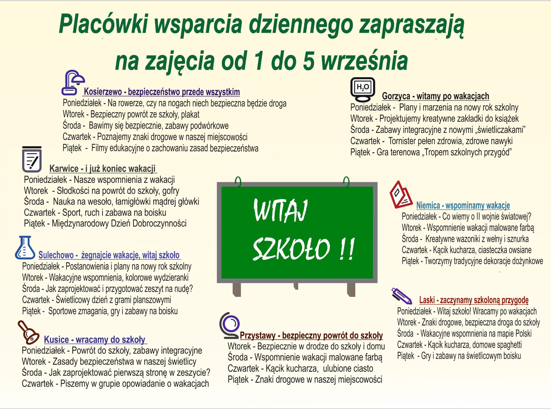 Harmonogram zajec w PWD