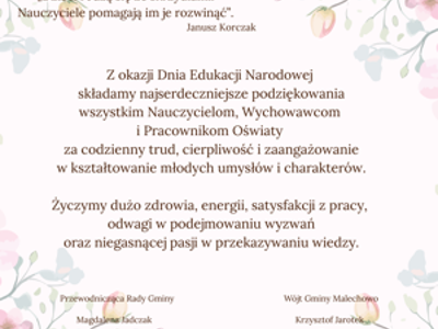 Życzenia z okazji Dnia Edukacji Narodowej