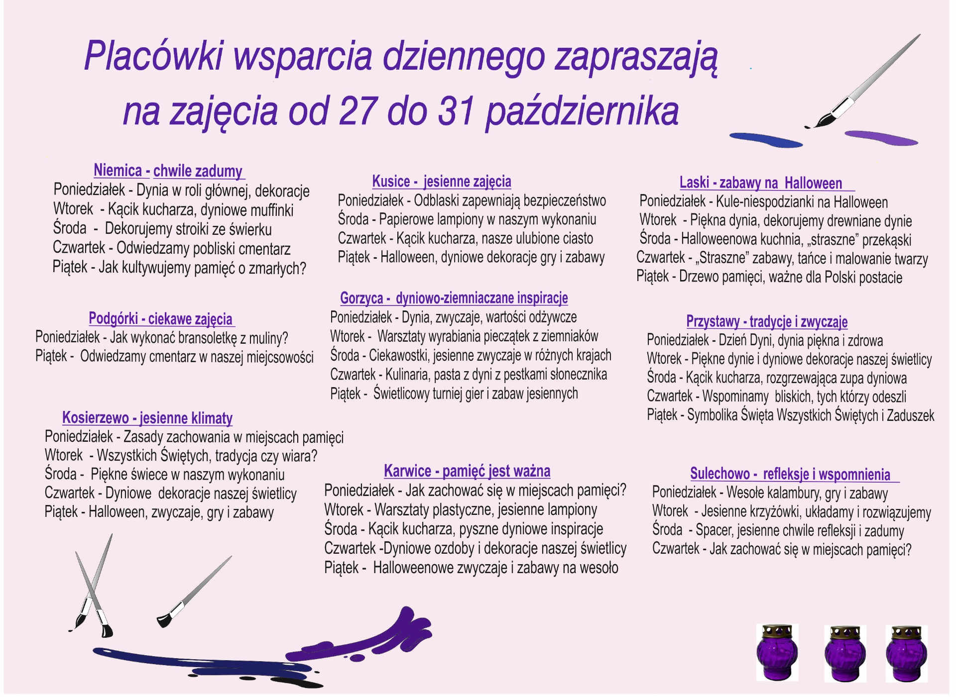 Harmonogram zajeć w PWD
