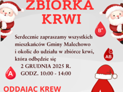 Plakat Mikołajkowej Zbiórki Krwi