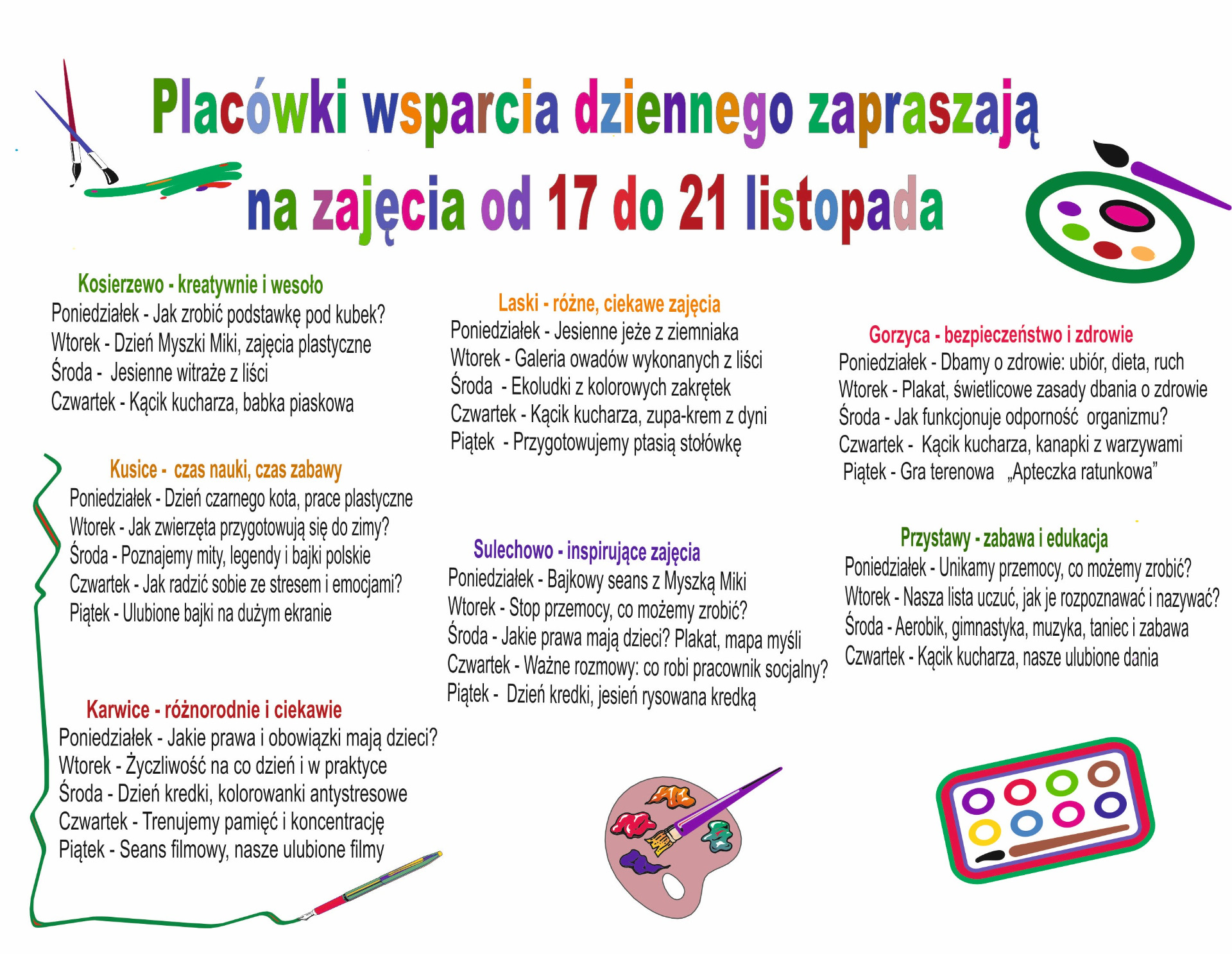 Harmonogram zajeć w PWD