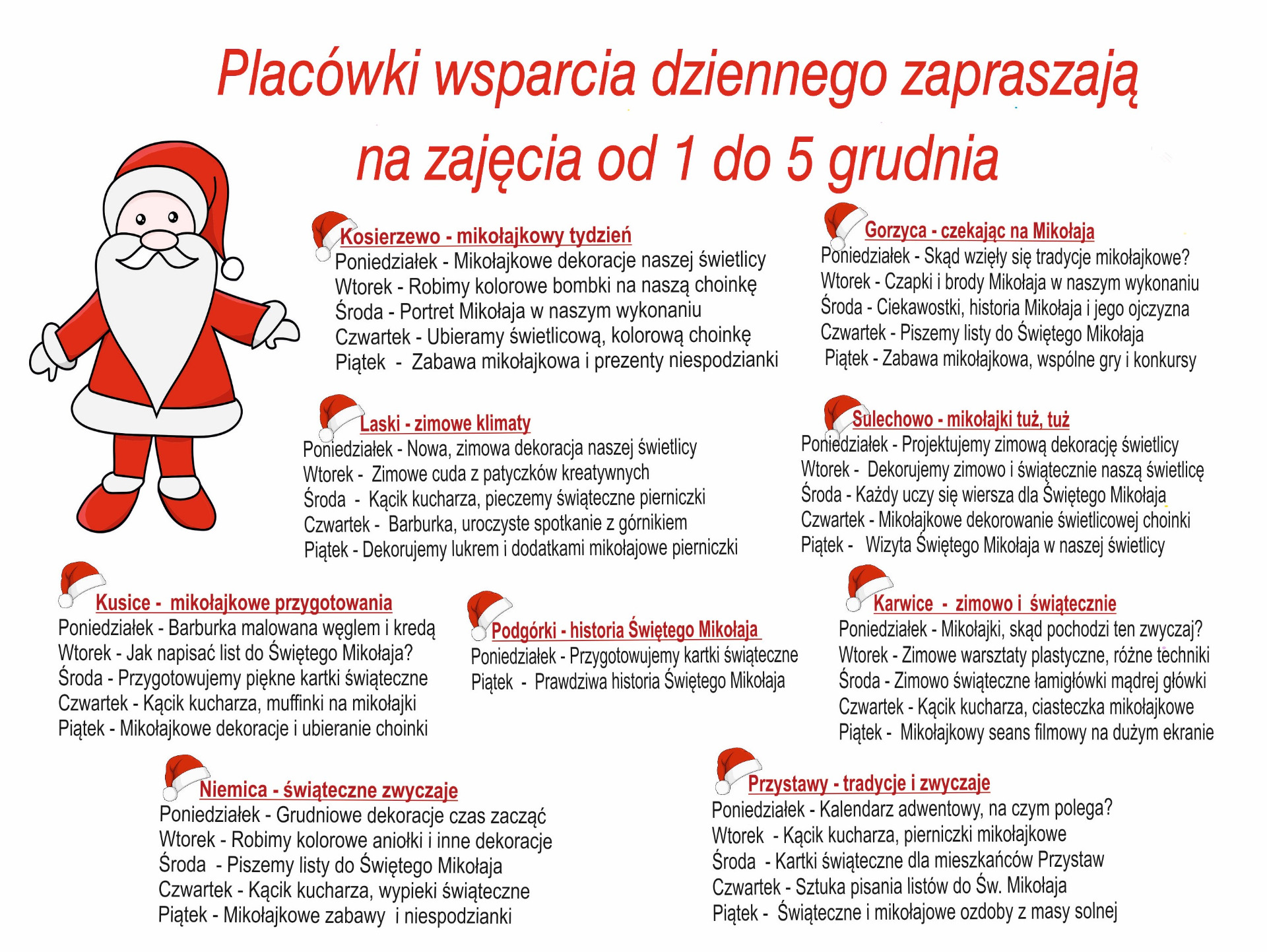 Harmonogram zajeć w PWD