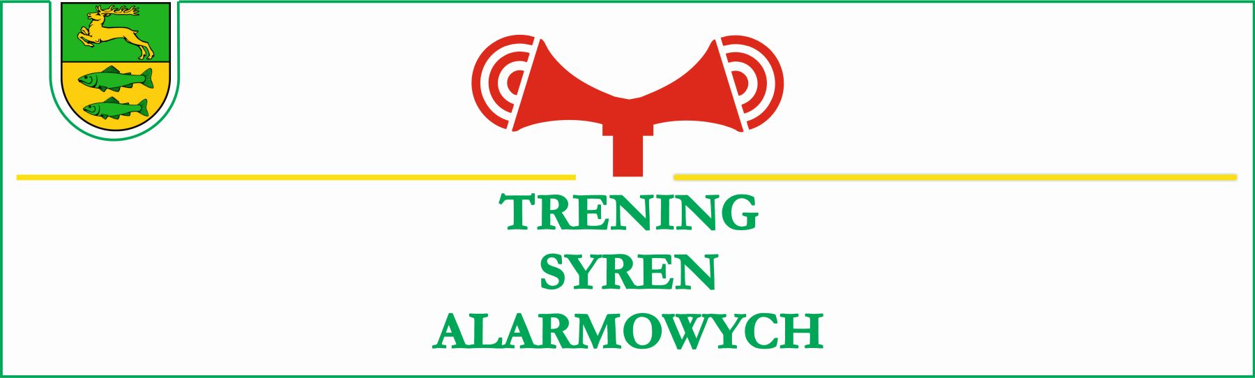Zdjęcie przedstawia grafikę syreny z napisem trening syren alarmowych.