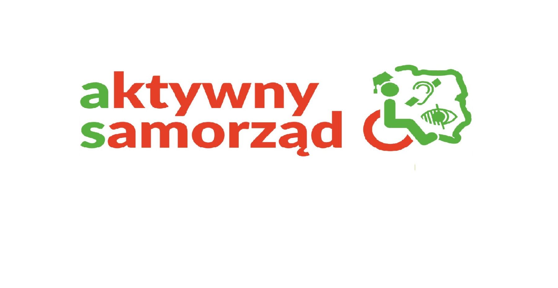 Zdjęcie przedstawia grafikę programu Aktywny Samorząd z mapą i osobą niepełnosprawną na wózku inwalidzkim. 