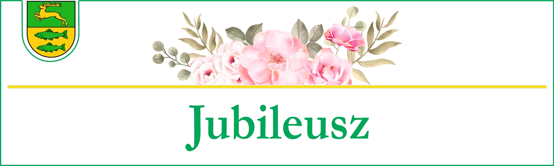 Zdjęcie przedstawia napis Jubileusz wraz z grafiką kwiatową.