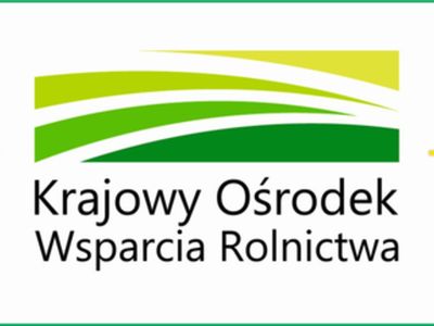 Zdjęcie przedstawia logo Krajowego Ośrodka Wsparcia Rolnictwa w kolorach biało - żółto - zielonym.