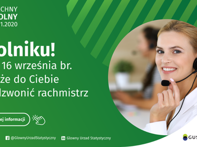 Zdjęcie przedstawia plakat informujący o Powszechnym Spisie Rolnym