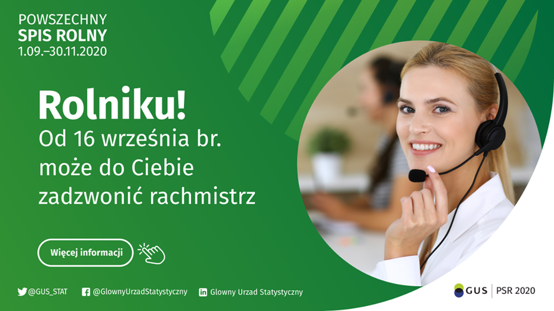 Zdjęcie przedstawia plakat informujący o Powszechnym Spisie Rolnym