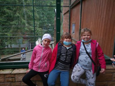 Dzieci z PWD Kusice w gdańskim zoo.