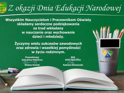 Grafika dekoracyjna z okazji Dnia Edukacji Narodowej.