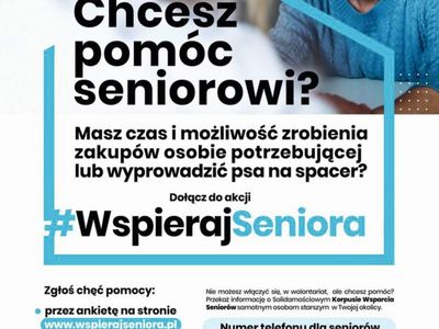 Plakat informacyjny #WspierajSeniora
