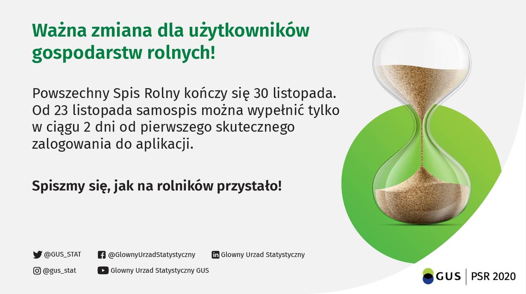 Informacja na temat czasu na wypełnienie formularza PSR, który skrócono do 2 dni od pierwszego zalogowania. 