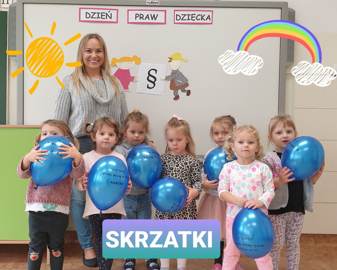 Międzynarodowy Dzień Praw Dziecka u Skrzatków z Przedszkola w Malechowie. 