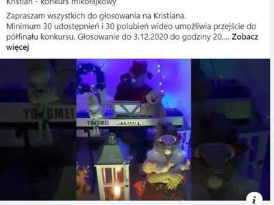 Koncert kolęd w wykonaniu Krystiana Sawosza. 