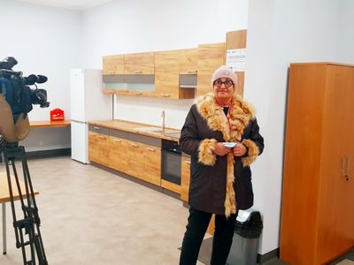 Liderka KS Malechowo - Lucyna Kurz udziela wywiadu. 