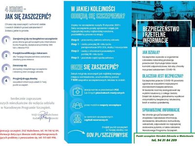 Ulotka na temat akcji #SZCZEPIMYSIĘ.