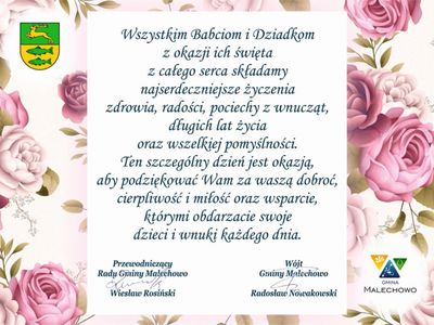 Życzenia z okazji Dnia Babci i Dziadka.