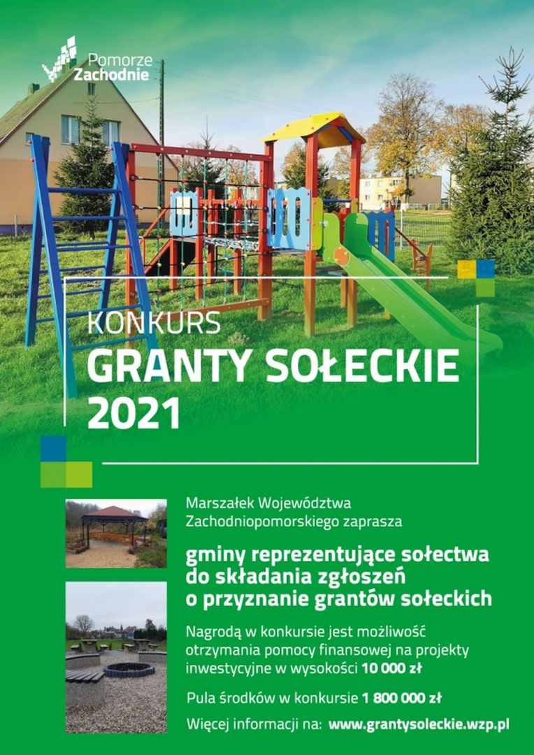 Plakat Granty Sołeckie 2021, informacja o nowym naborze .