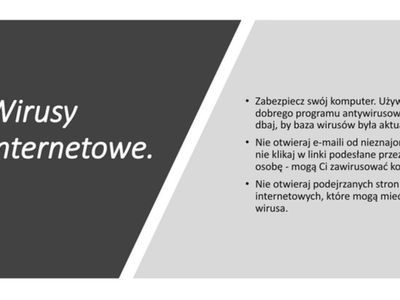 Informacja dotycząca wirusów internetowych.