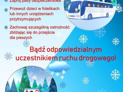 Plakat dotyczący porad by ferie zimowe 2021 były bezpieczne.