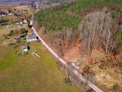 Nowy odcinek drogi w Święcianowie - widok z lotu ptaka. 
