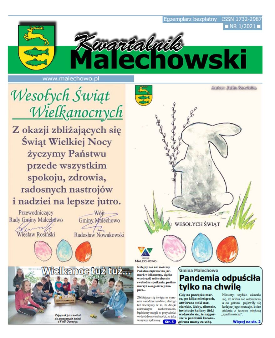 Pierwsza strona nowego numeru Kwartalnika Malechowskiego 1/2021.