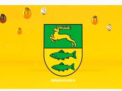 Herb Gminy Malechowo w wielkanocnej odsłonie.