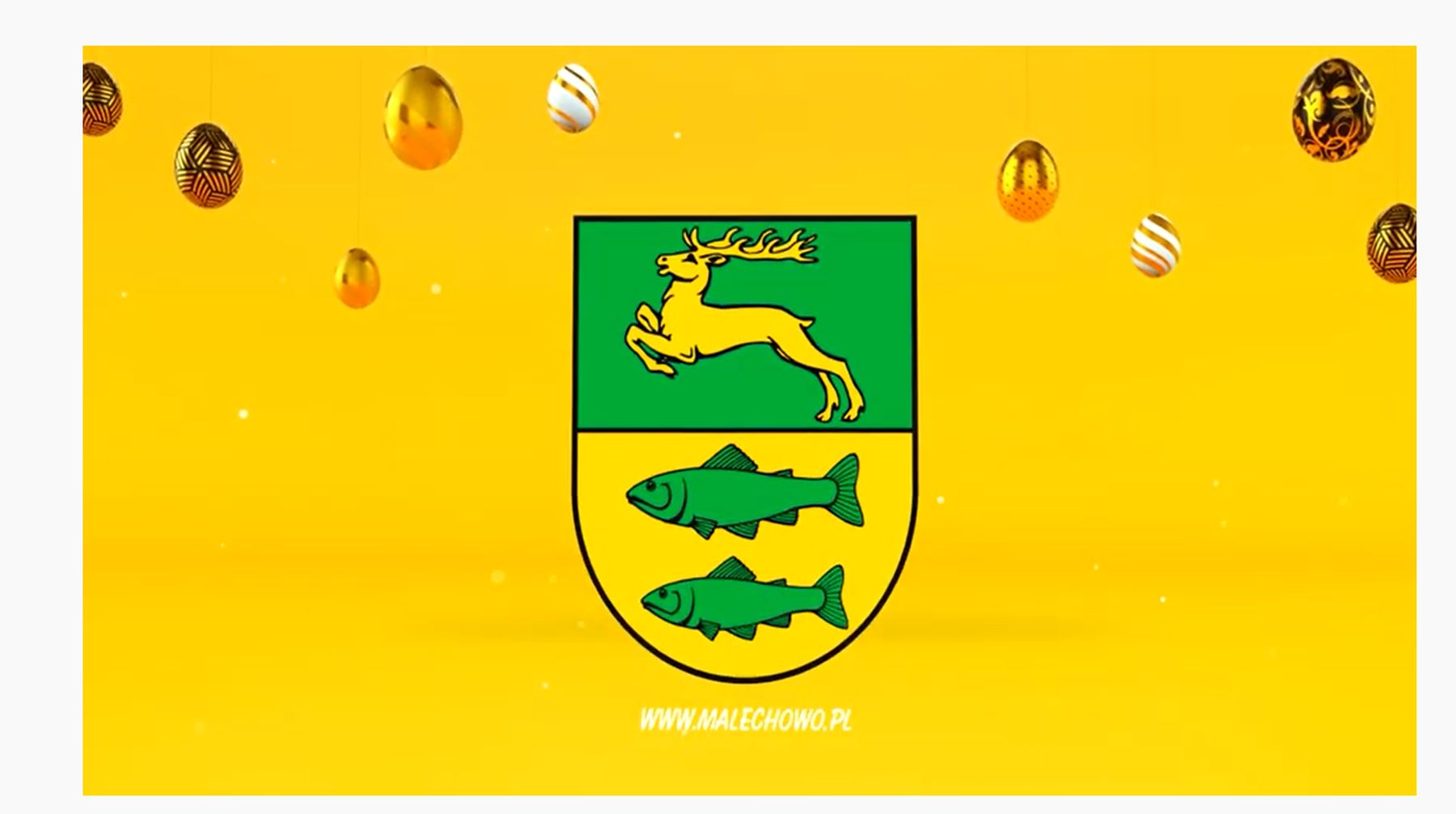 Herb Gminy Malechowo w wielkanocnej odsłonie.