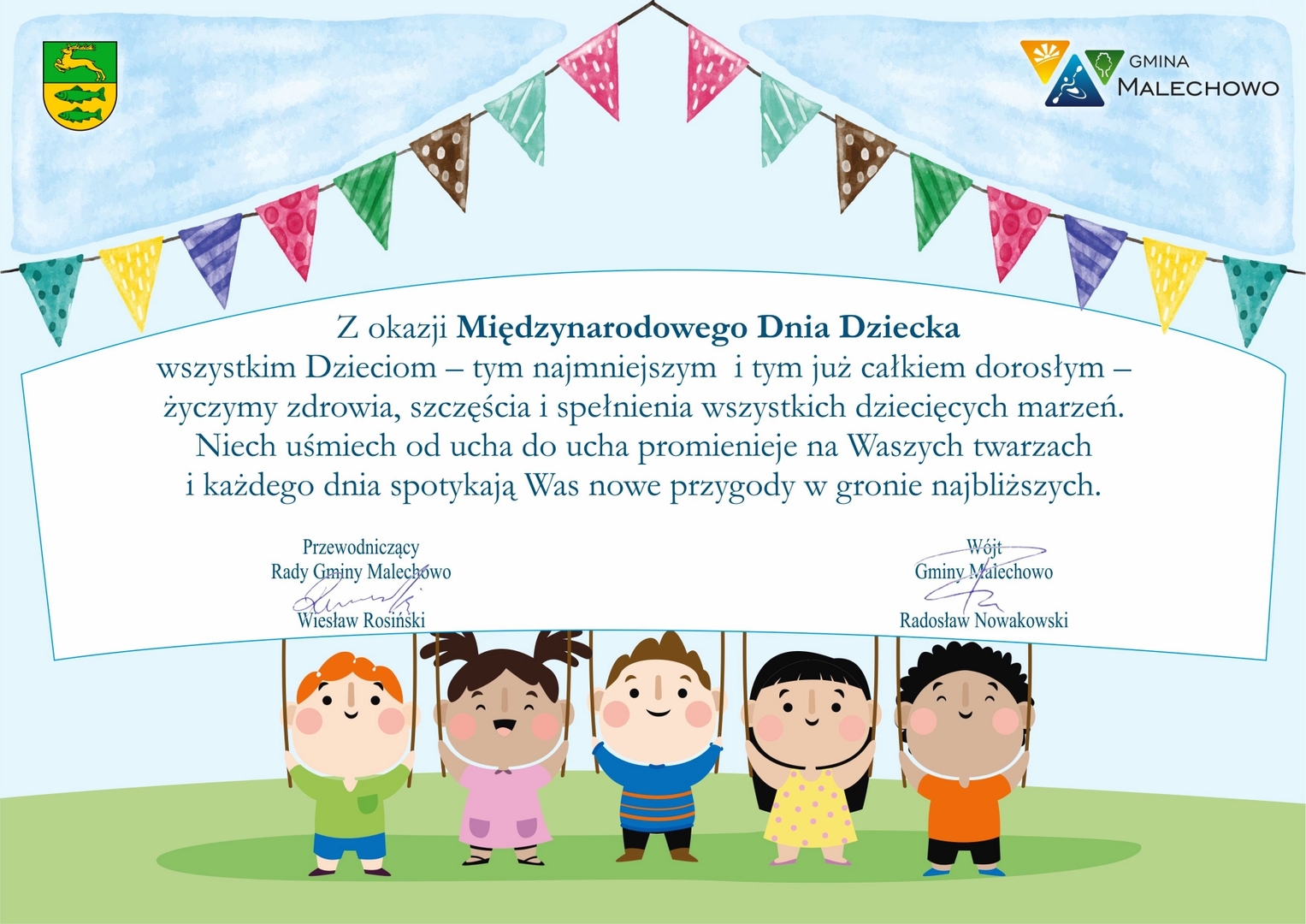 Życzenia z okazji Międzynarodowego Dnia Dziecka.