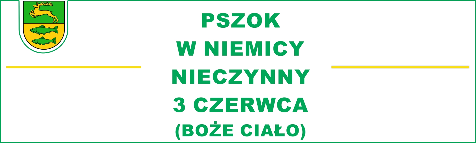 Ikona dekoracyjna PSZOK zamknięty 3 czerwca (Boże Ciało).